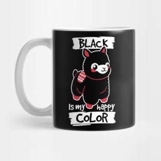 Black happy alpaca Mug